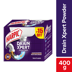 Harpic Drain Cleaner Powder - Sink & Pipe Cleaner For Drainage Block