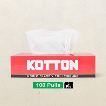 Kotton Facial Tissues Box - 2 Ply - 100% Virgin Pulp/Paper Box