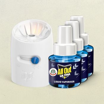 All Out Ultra Liquid Vaporizer Machine + Refill, Kills Dengue, Malaria & Chikungunya Mosquitoes