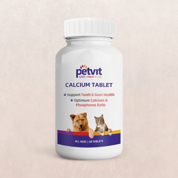 Petvit Calcium Tablet For Dog And Cat For Stronger Bones - 60 Chewable Tablets