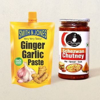 Ching'S Schezwan Chutney(250gms) & S&J Ginger Garlic Paste(200gms) Combo