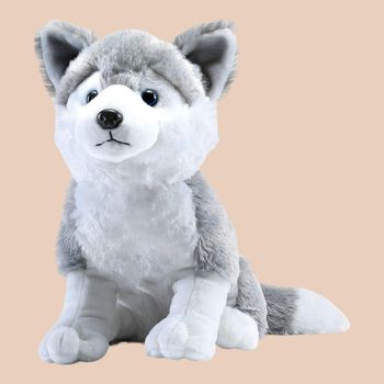 Webby Plush Husky Dog Stuffed Animal Puppy Soft Toy, Adorable Gifts for Kids and Adult, 30CM (Grey)