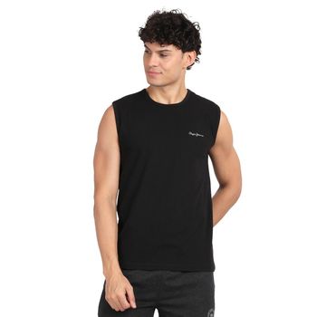 Pepe Jeans ATV02 Men's Cotton Solid Tank Top - L | Lightweight and Soft