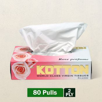 Kotton Facial Tissues Rose Square 2 Ply X 80 Pulls 1 PIECE