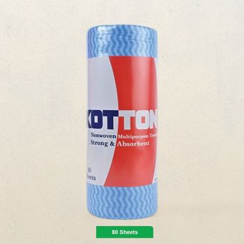 Kotton Non Woven Reusable and Washable Kitchen Roll,Multipurpose - 23 cm x 21 cm - 80 Pulls - Assorted