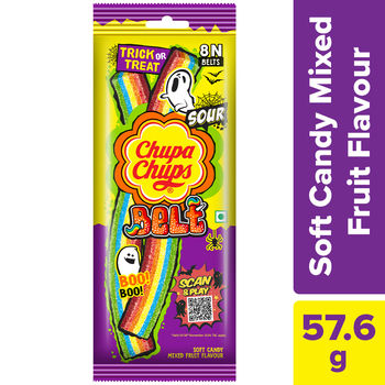 Chupa Chups Sour Belt Mixed Fruit Flavour Soft & Chewy Toffee