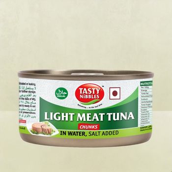 Tasty Nibbles Light Meat Tuna Chunks In Water Salt Added Canned