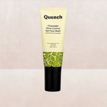 QUENCH Shine Control Korean Face Wash Gel Based Cleanser with Chia Seeds & Salicylic Acid (in-built Silicone Brush) 