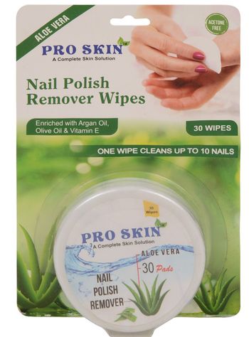 Pro Skin Nail Polish Remover Wipes - Aloevera, 30 wipes