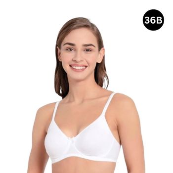 Jockey 1722 Women's Wirefree Non Padded Super Combed Cotton Elastane Stretch Medium Coverage Everyday Bra with Concealed Shaper Panel and Adjustable Straps