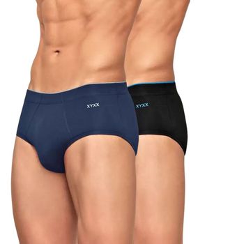 XYXX Men's Underwear Micro Modal Brief -Xl (Dress Blue + Black)