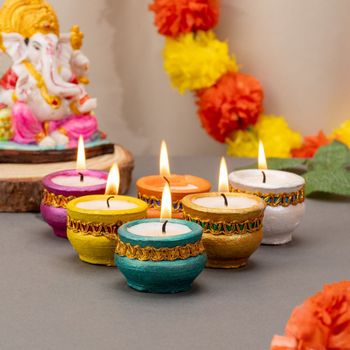 Large Earthen Matki Diyas Set – 2.5 Hour Burn Time