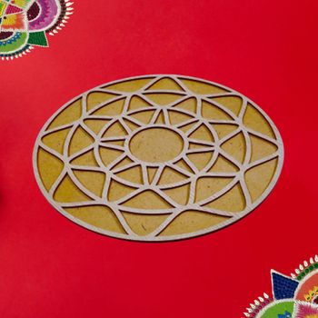 Rangoli Stencil - Multicolor | 8 x 8 inch