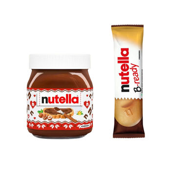 Nutella Crunchy Wafer Shell Filled With Creamy Nutella(22gms) & Nutella Hazelnut Spread 350G(350gms) Combo