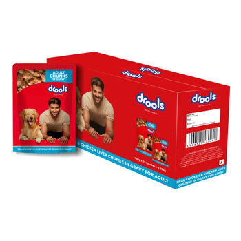 Drools Adult Wet Dog Food - Real Chicken And Chicken Liver Chunks In Gravy