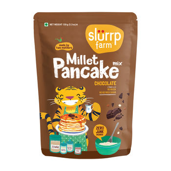 Slurrp Farm Millet Eggless Pancake Mix with Chocolate No Maida, Healthy Breakfast for Kids & Adults