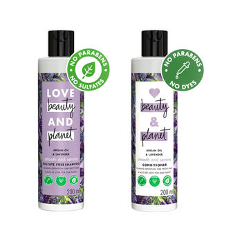 Natural Argan Oil And Lavender Sulfate Free Anti-Frizz Shampoo(200ml) & Natural Argan Oil And Lavender Paraben Free Anti-Frizz Conditioner(200ml) Combo