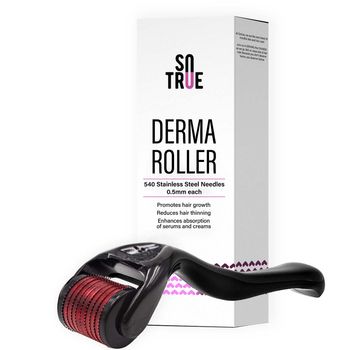 Sotrue Derma Roller For Hair Growth & Collagen Boost - 0.5 mm With 540 Stainless Steel Needles