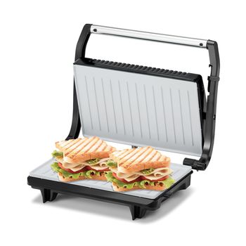 Kent 16025 Sandwich Grill 700W | Automatic Temperature Cut-Off With Led Indicator | Metallic Silver