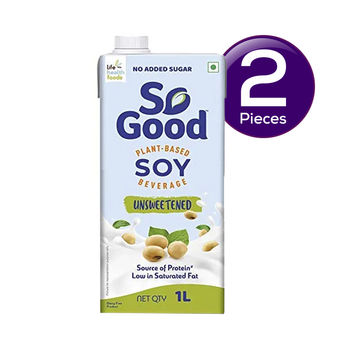 So Good Soy Natural Unsweetened Plant Based Milk 1 LITER 1 l Combo