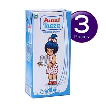 Amul Taaza Toned Homogenised Milk (Tetra Pack)