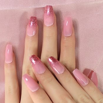 Gush Beauty Nailed It | Reusable Luxury Press On Nails | Long Coffin | Weekend | Pink