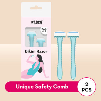 Plush Bikini Hair Removal Razor Kit For Women, Smooth, Irritation-Free Shave Reusable