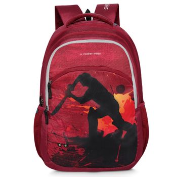 Nasher Miles Cricket Backpack for Men & Women | 3 Compartment/Casual/College Bag | Red, 45L