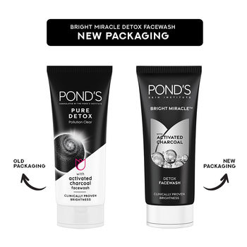 Ponds Bright Miracle Detox Facewash With 10X Power Of Charcoal