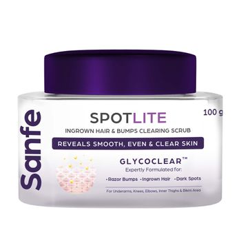 Sanfe Spotlite Ingrown Hair & Bumps Clearing Body Scrub Dark Underarms Inner Thigh &Sensitive Areas