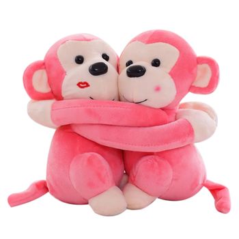 Sterling Monkey'S Cuddly Couple Soft Toys Plush Stuffed Teddy Bear For Kids Birthday Gift - Pink