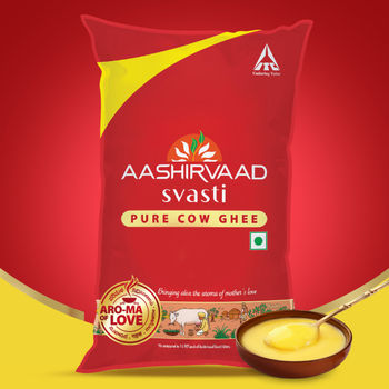 Aashirvaad Svasti Pure Cow Ghee - Desi Ghee with Rich Aroma - Pouch