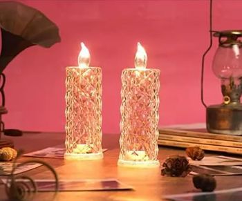 Desi Diya Round LED Tea Light Candle - Transparent | Elegant Acrylic Design