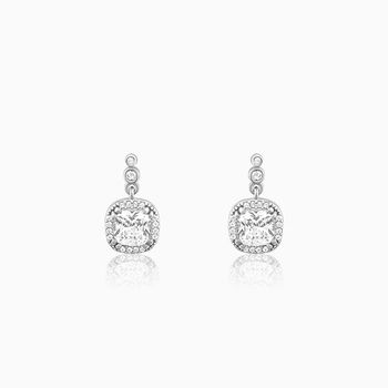 Giva Silver Zircon Halo Earrings