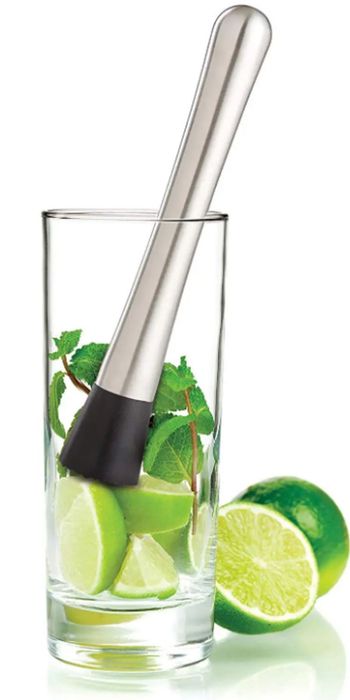 Stainless Steel Long Cocktail Muddler - 8"