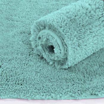 Luxe Home Vegas Bath Mat 2500 Gsm Microfiber Super Soft Non Slip For Bathroom (40X60 Cm, Aqua)