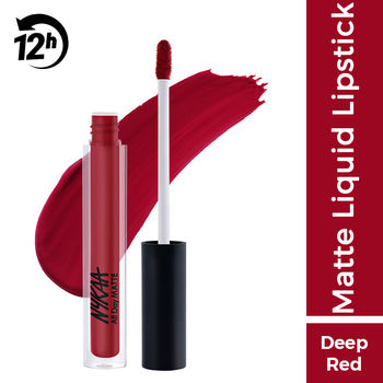 Nykaa All Day Matte Liquid Lipstick - Boss Babe Deep Red | Lightweight