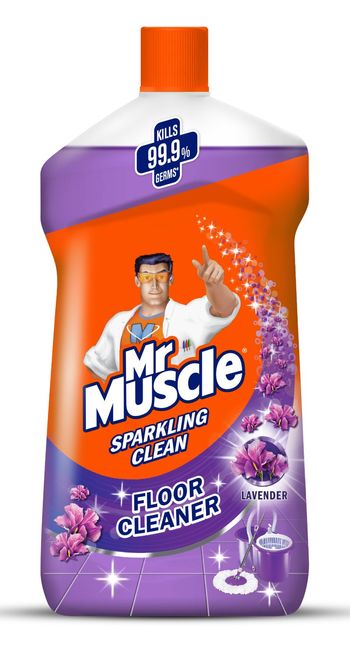 Mr Muscle Sparkling Floor Cleaner Liquid - Lavender, Kills 99.9% Germs