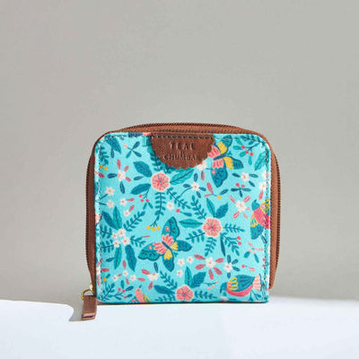 Women's Mini Wallet | Small Wallet, Purse | Birds of Paradise | Teal