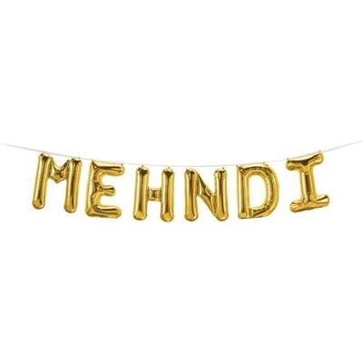 Mehndi Theme Foil Balloon Banner Combo