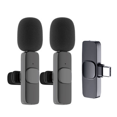 KMW 02 Dual Wireless Mic | Plug and Play | 20m Wireless Range | High Sensitivity | Wide Compatibility Sound | Smartphones, Laptops