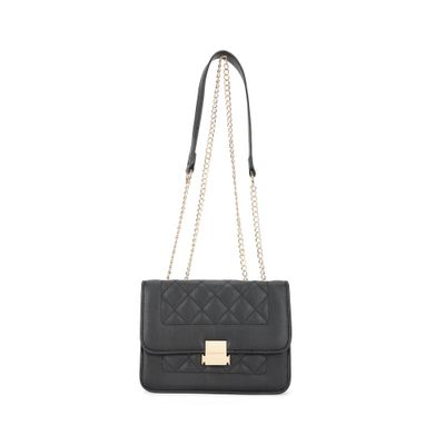 Fastrack Structured Quilted Sling Bag for Women | Black