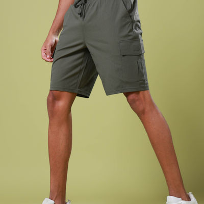 Men Poly Solid Slim Fit Sports Shorts with TS FLEXI | Beetle | L