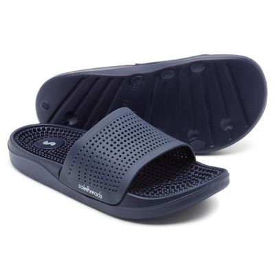 Solethreads Accuwalk Navy Slides for Men | Size - India-UK 8