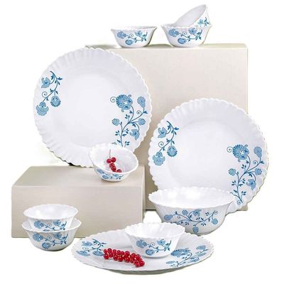 Azure Dinner Set | Opalware Crockery for Dining & Gifting | White