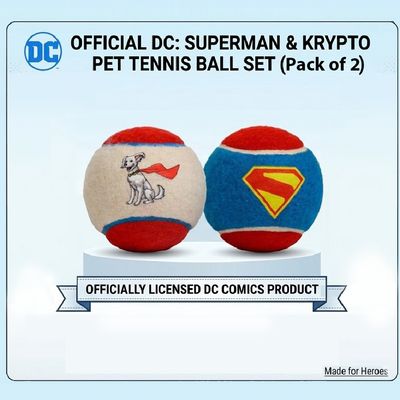 Natural Rubber Tennis Ball Toy For Dog | Superman + Krypto