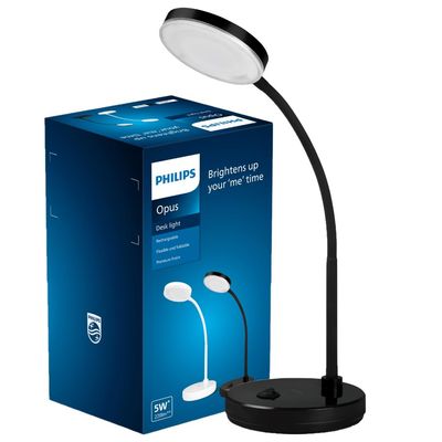 PHILIPS Opus 5W LED Table Lamp | Rechargeable LED Desk/Table Lamp for Study and Office Use,Cool White,Pack of 1