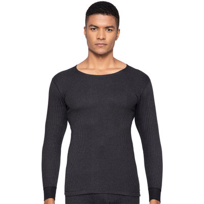 Sporto by Macho Men's Thermal Ultima Round-Neck Full-Sleeve Top | Black - 95 cm