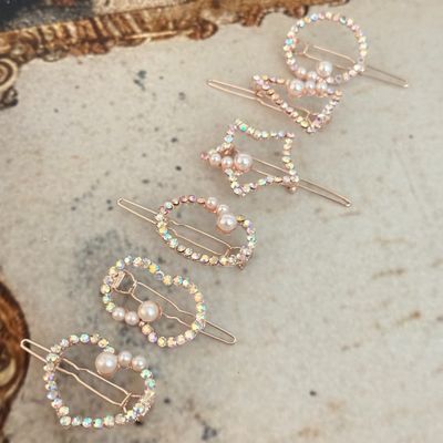 Decorative Hair Clips for Girls and Women | Set of 6 Pcs | Rosegold