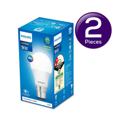 Philips 9 W LED Bulb Cool White | 6500K | Energy Efficient | B22 Base Holder Combo